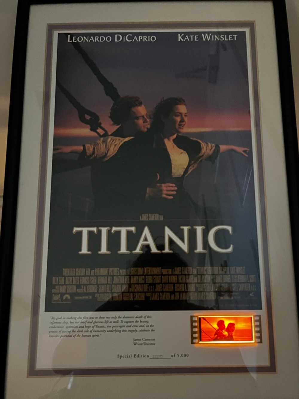 1998 TITANIC Limited Edition Light-Up Lithograph #2005/5000 | 35mm Film Cell - Picture 11 of 11